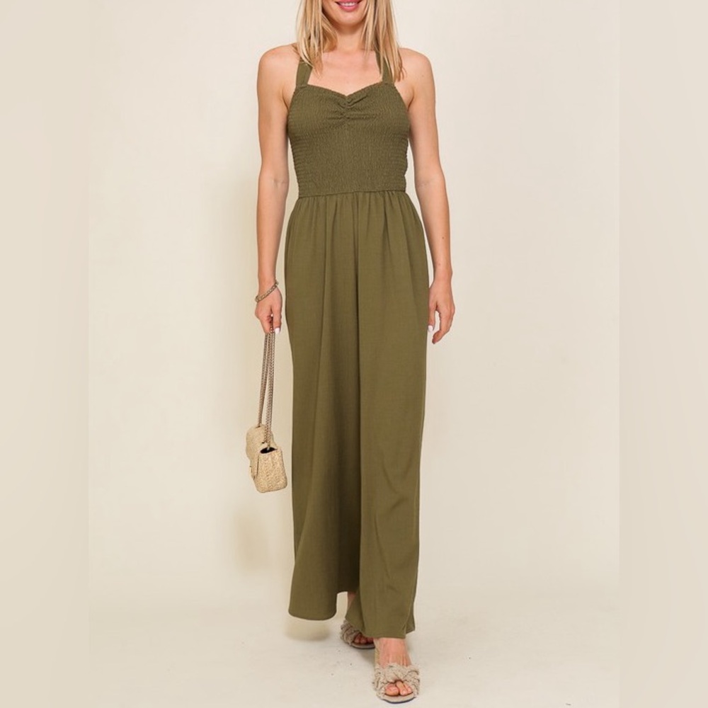 Halter Neck Wide Leg Jumpsuit